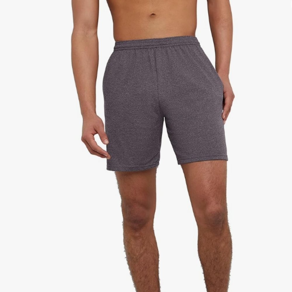 Hanes Charcoal Grey Shorts Lounge Mens Pockets Large Drawstring Cotton